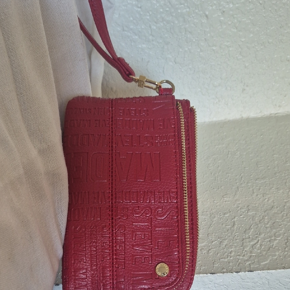 Red Embossed Wristlet